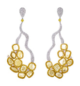 Yellow Diamond Slice Earrings